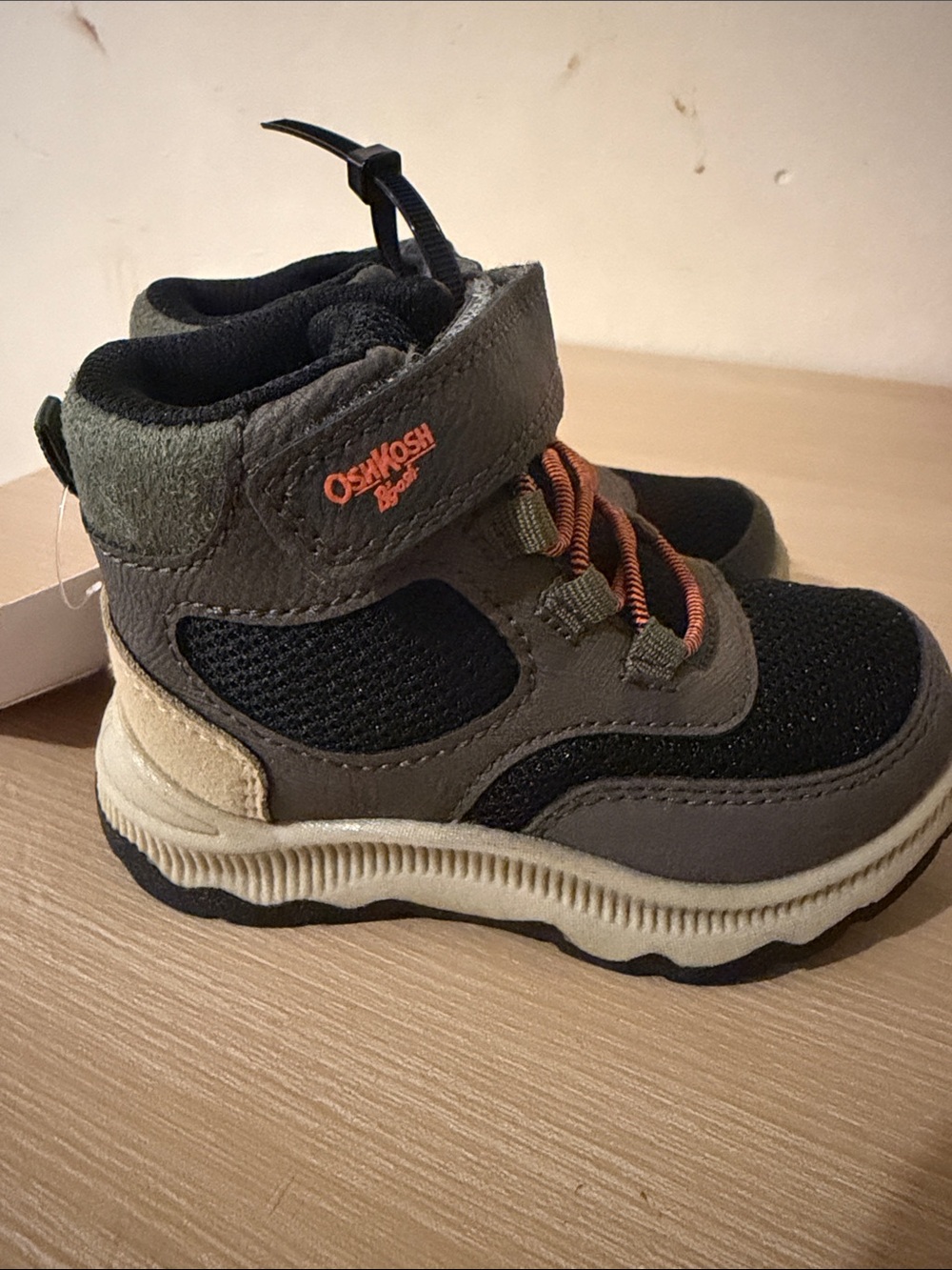 OshKosh B'gosh Kids Black, Gray and Tan Hiking Boots